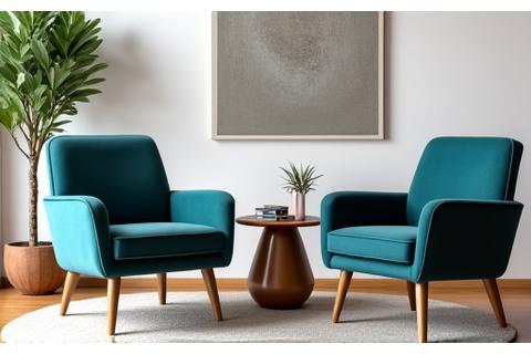 Set of mid-century modern armchairs.